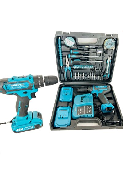 Generic Drill Set with 33 Accessories and 2 Batteries 48V