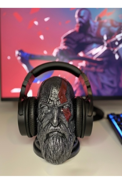 nucico. God Of War Kratos Kulaklık Standı/Gamer Dekor 3D Figür