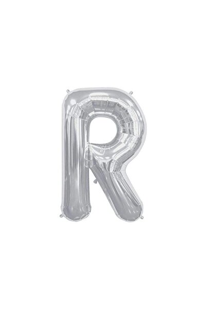 BEST PARTİ Large Size Silver Color 100 cm Letter R Foil Balloon