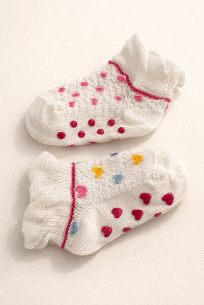BONY SOCKS Baby girl's 2-piece colorful silicone sole step socks