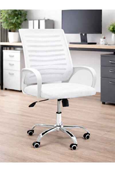 BEC10 White mesh swivel office chair