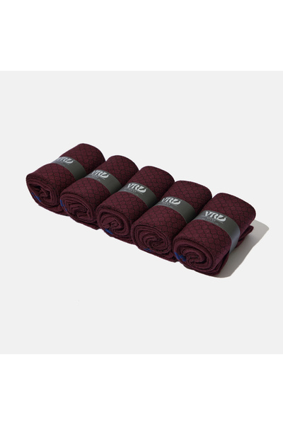 VARDAR SOCKS Dikişsiz Bambu Çorap Bordo Renk Erkek Çorap Kutulu 5 Çift Premium Uzun Çorap Soket Çorap Mix