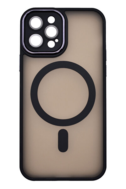 OEM Husa Magnetica Matte Silicon Camera Protection pentru iPhone 12 Pro Negru