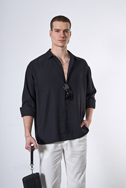 Mesfeno supradimensionat modal Cămașă premium pentru bărbați din țesătură