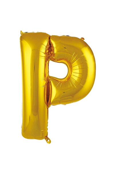 BEST PARTİ بالون فويل كبير الحجم بلون ذهبي مقاس 100 سم على شكل حرف P
