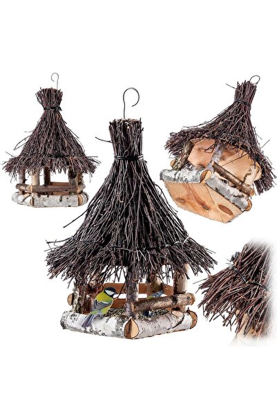 KADAX Hrănitoare pentru păsări suspendată XXL, mare, din lemn, cutie cadou di...