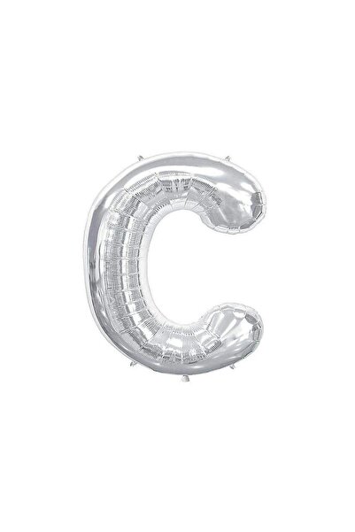 BEST PARTİ Large Size Silver Color 100 cm Letter C Foil Balloon