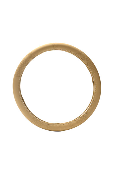 Lawazim غطاء عجلة قيادة عالمي، مقبض جلد مانع للانزلاق، متين - أبيض