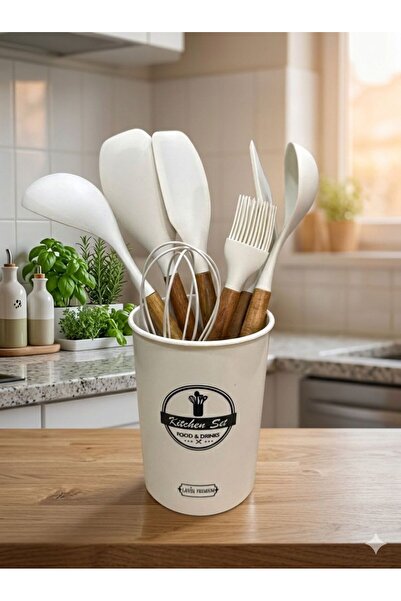 Lavin Ahşap Saplı 8 Parça Servis Seti Büyük Boy