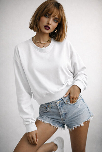 ribana Women's Long Sleeve Regular Fit Oyshy O-Neck Blouse K25052