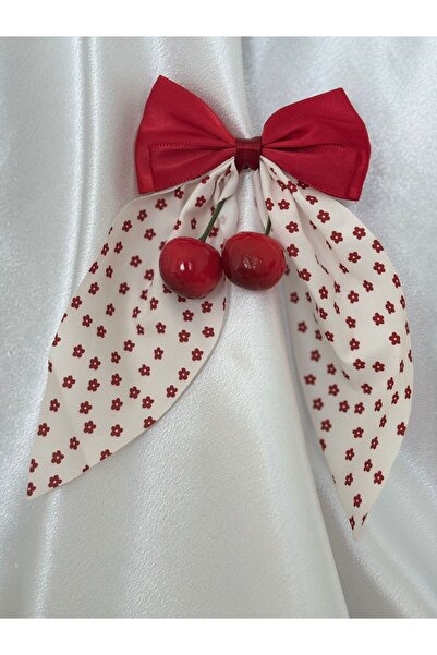 Tokacınız Cherry Red Detailed Long Bow Buckle with Cherry Detail