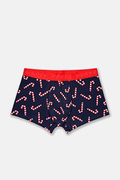 Happy Socks - حلوى الباستون باللون الأزرق الداكن منقوش بوكسر