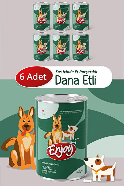 Enjoy Dana Etli Köpek Konservesi Sos İçinde Et Parçacıklı 400 Gr x6