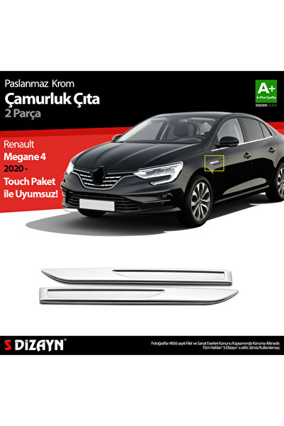 S Dizayn S-Dizayn Renault Megane 4 Krom Çamurluk Sinyal Çıtası 2 Prç. 2020 Üz...