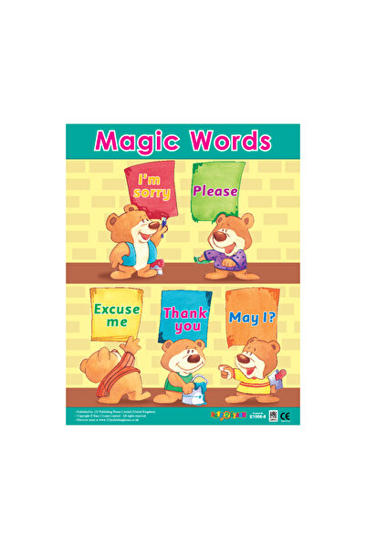 123Publishing House الكلمات السحرية - لوحة جدارية باللغة الإنجليزية