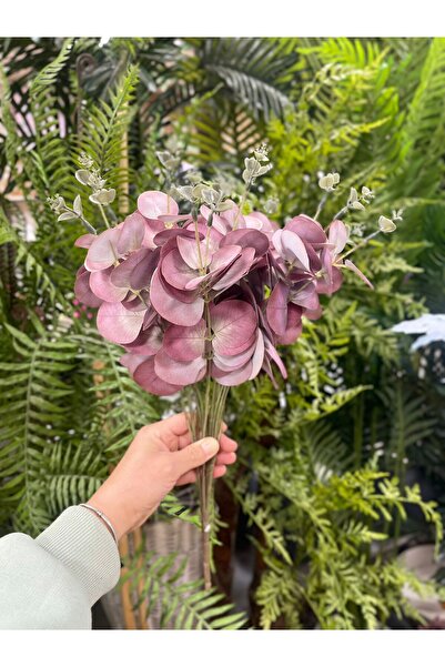 KOZALILAR Doğal Görünümlü Dekoratif Yapay 4 Dallı Pastel Okaliptus