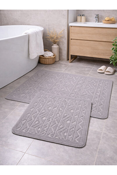 Myevilla Premium Natural Pamuk Kupatilski otirač Set Protivklizno Tkano Baza ...