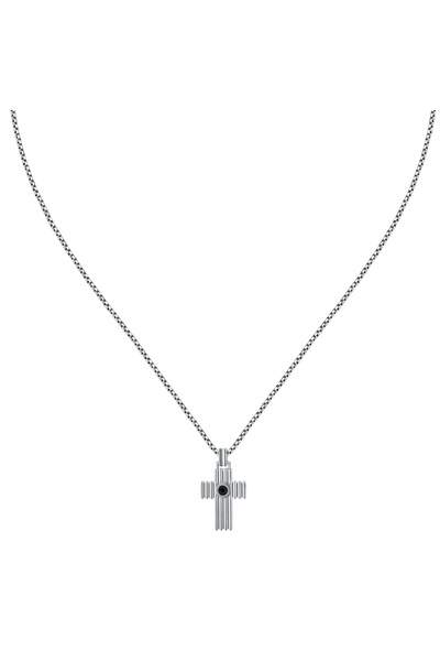 MORELLATO Urban chain, silver stainless steel, black crystal, length 50cm, SA...