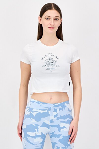 Puma Women Slim Fit Short Sleeve Outdoor Crop Top, White