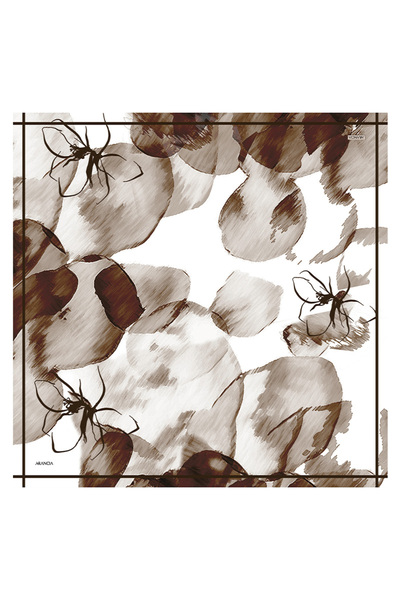 Arancia Eșarfă maro 90X90 din mătase twill