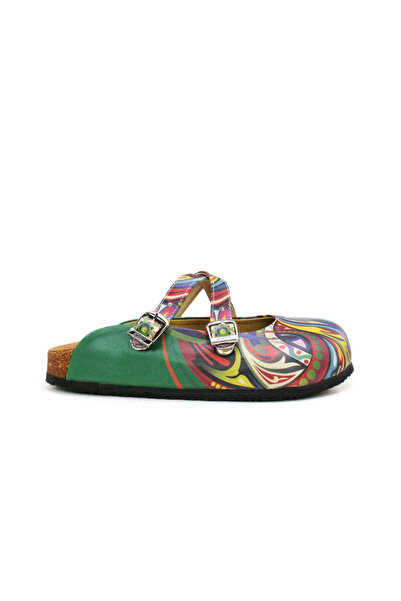 Mundos Women's Vegan Leather Multicolor Crisscross Straps Slipper - Ethnic Model - Wcal3266
