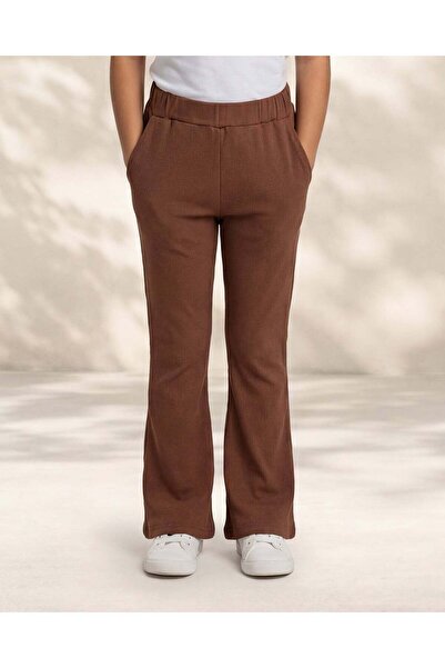 REDTAG Girls Brown Terry Pant