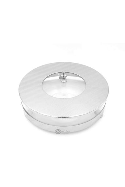 SQF Round silver dessert plates, 1.60 liters
