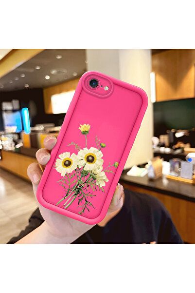 Hontinga iPhone 8 Compatible Silicone Shock Resistant Rose Red Phone Case Sun...