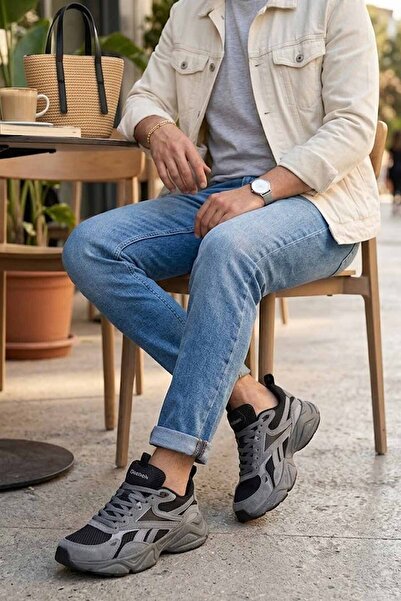 Reebok Royal Series Thick Sole Anthracite Mesh Detailed Men's Shoes