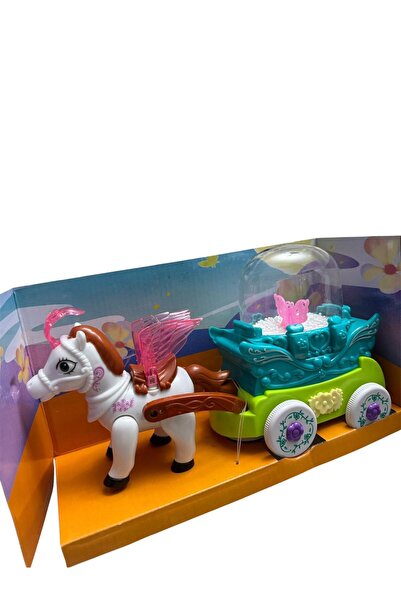 ADIRI SHOP Calească de Jucărie cu Unicorn Interactiv, Lumină și Sunet – 3+ ani
