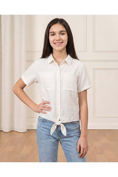 REDTAG Senior Girls White Embellished Casual Blouse