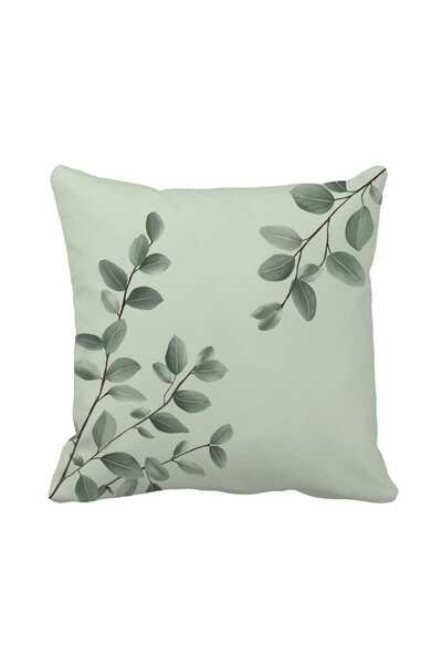 Queen Jera Verde minimalist inspirat de eucalipt cu frunze Husă de pernă pent...