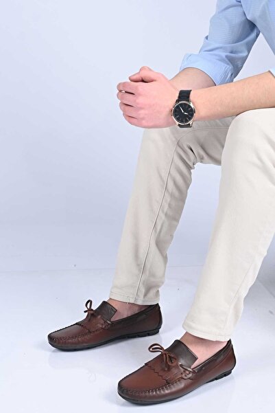 Bestello fără șireturi Fiyonklu poliuretan Talpă piele naturală loafers 028-2...