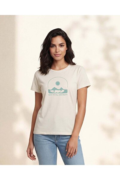 REDTAG Women Beige Printed T-Shirt