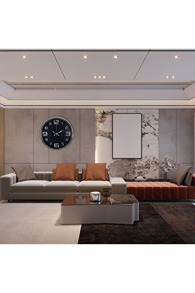 Leyaton ساعة حائط معدنية من الكروم ساد مقاس 40 سم LWLHM-YTRS345