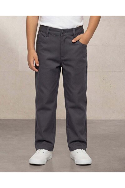 REDTAG بنطلون صوف دوبي رمادي داكن للأولاد