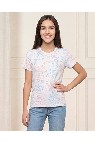 REDTAG Senior Girls Multicolour Print Short Sleeve T Shirt