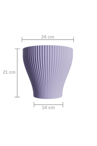 Vervo.ro pentru minți curioase Ghiveci Decorativ Cozy Waves Pentru Interior, Cu Farfurie, Lila, Diametru 24 cm