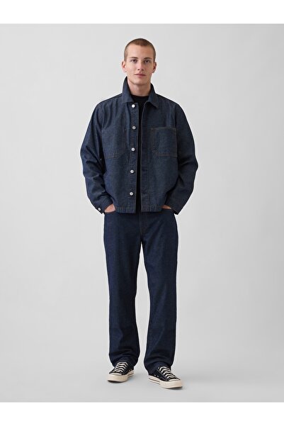 GAP Erkek Koyu Mavi Relaxed Straight Jean Pantolon