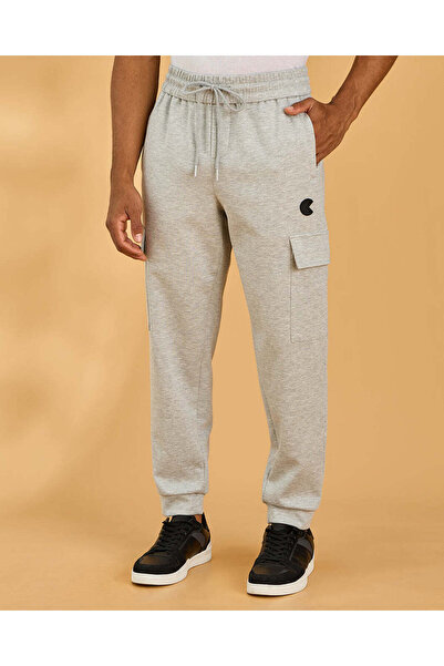 REDTAG بنطال رياضي رجالي رمادي متوسط ​​اللون بنقشة بنطال جوغر
