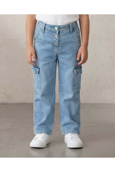 REDTAG Girls Light Blue Regular Fit Jeans