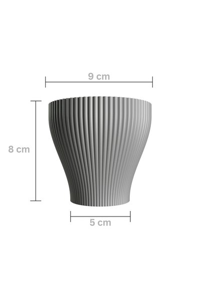 Vervo.ro pentru minți curioase Ghiveci Decorativ Cozy Waves Pentru Interior, Cu Farfurie, Gri, Diametru 9 cm