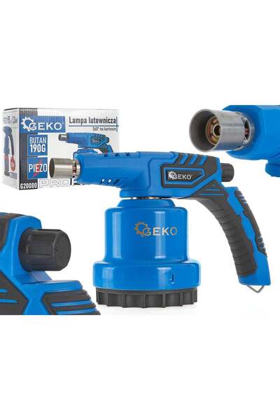 GEKO Газова лампа за запояване на метал с пиезо 360° 190 г, регулируем пламък...