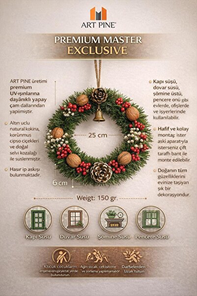 ART PINE Natural Pine Cone - Preserved Walnut Christmas Door Ornament - Wall ...