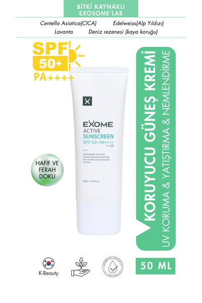 Exome Active Sunscreen Herbal Exosome Spf50+ Pa++++ 50 ml – Lightweight Struc...