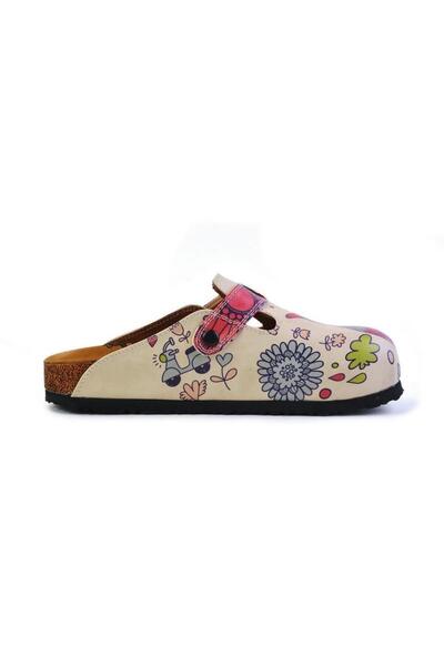 Mundos Women's Vegan Leather White Slipper - Love Owl Model - Cal374
