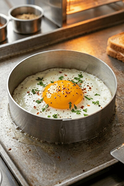 Jenisa 8 Cm Yuvarlak Yumurta Omlet Çemberi - Krep Pankek Pişirme Kalıbı