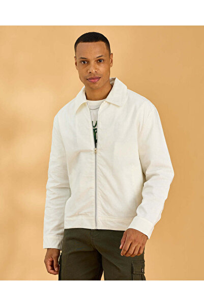 REDTAG قميص رجالي أبيض بسحاب أمامي