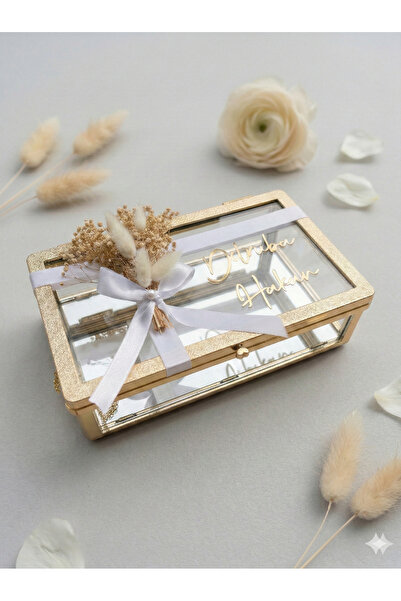 Cyz Home Kişiye Özel Cam Sandık Kız İsteme,Söz Nişan Çikolata Kutusu, Takı Ku...