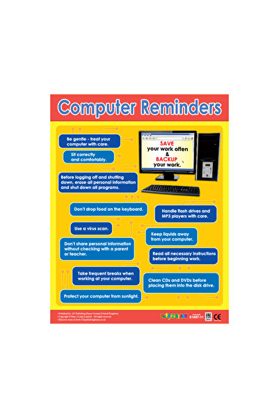 123Publishing House تذكيرات الكمبيوتر - لوحة جدارية باللغة الإنجليزية